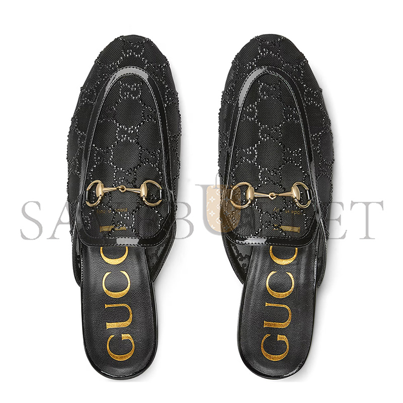 GUCCI WOMEN'S GG CRYSTAL PRINCETOWN SLIPPER 835484
